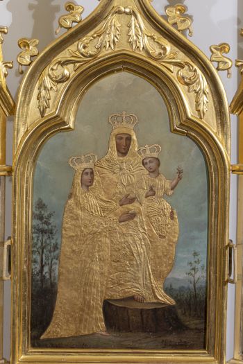 Feretron z obrazami Matki Boskiej z Dzieciątkiem i św. Wawrzyńca