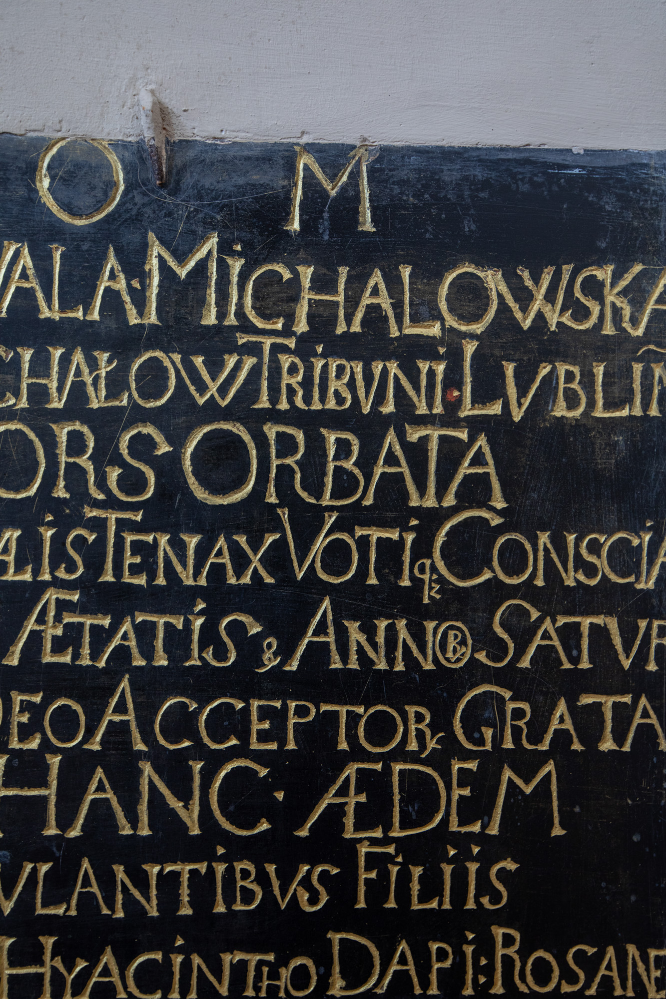 Epitafium Marianny z Kowalskich Michałowskiej w kaplicy świętego Franciszka.