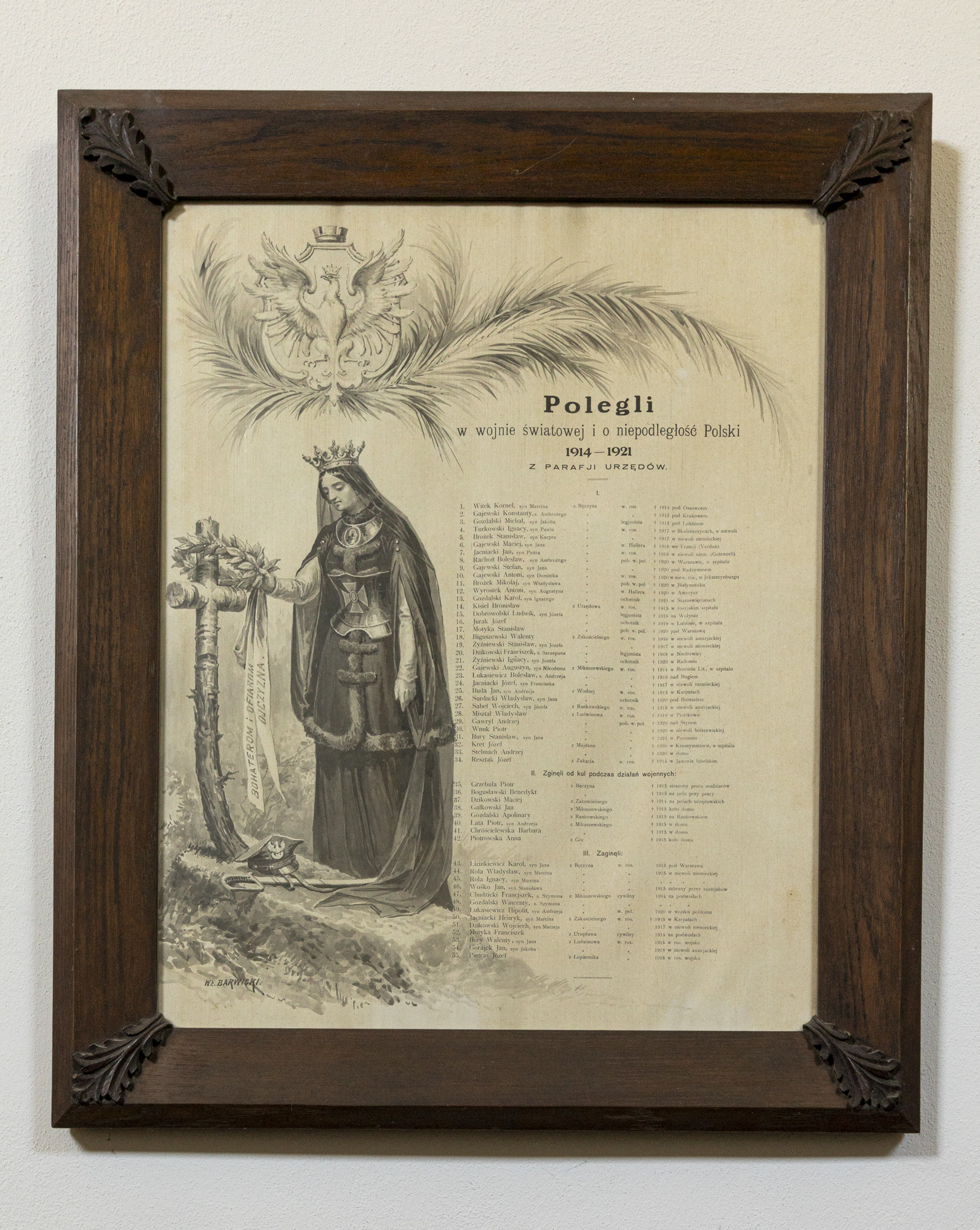 Obraz - „Polegli w wojnie światowej 1914-1921”
