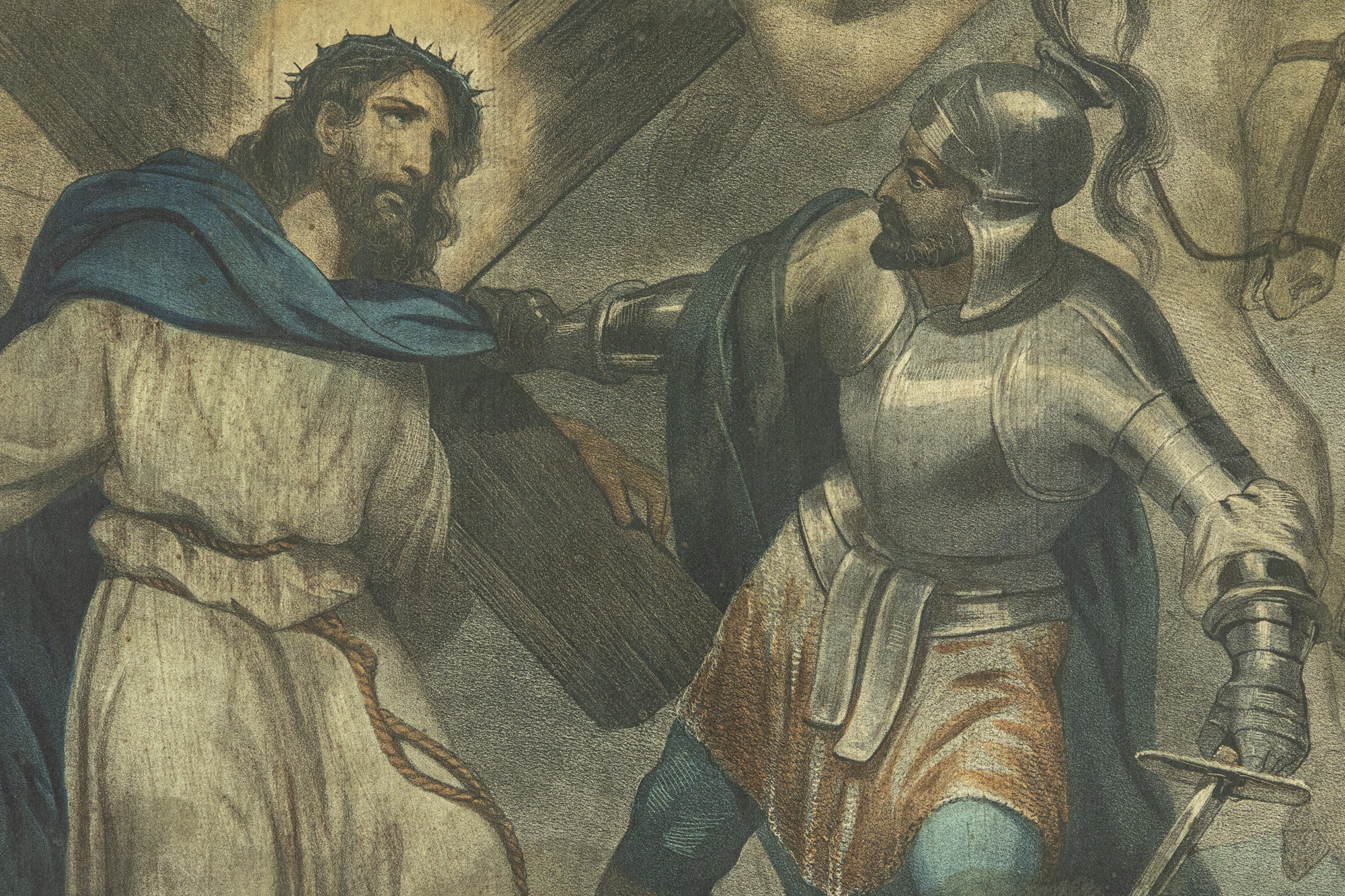 Stacja drogi krzyżowej – Pan Jezus bierze krzyż na ramiona