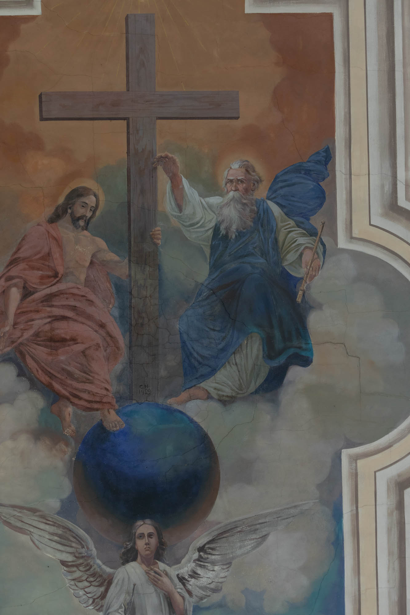 Obraz św. Trójcy na plafonie nawy