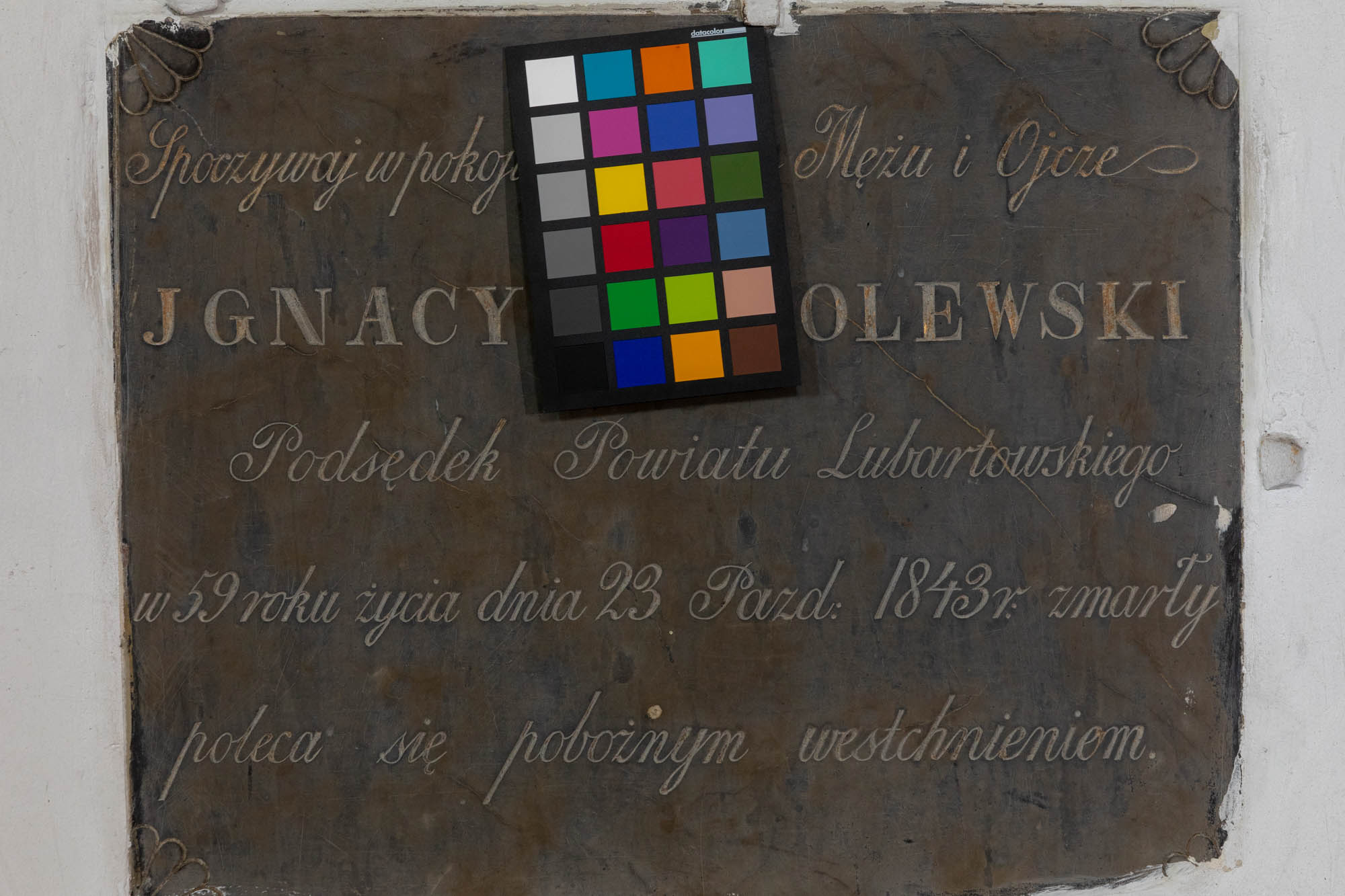 Tablica pamiątkowa Ignacego Sobolewskiego, zm. 1843 r