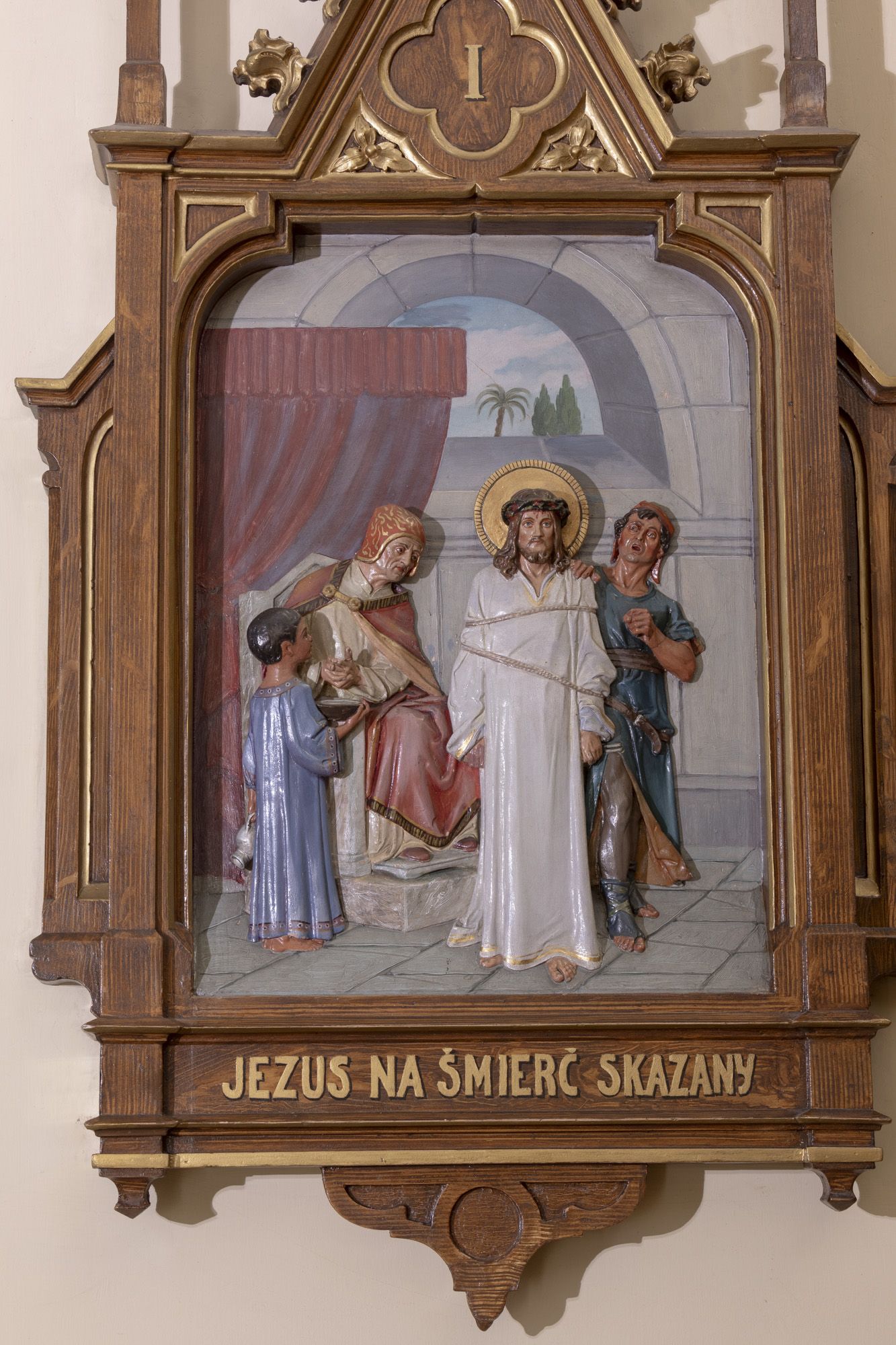 Stacja I Męki Pańskiej. Pan Jezus skazany na śmierć. 