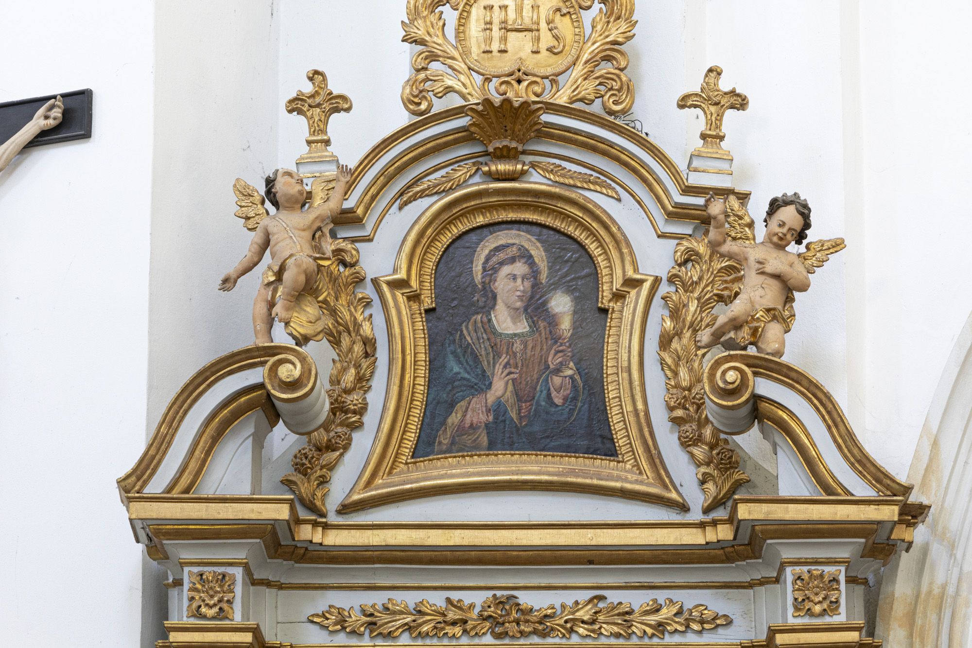 Obraz św. Barbary w ołtarzu bocznym prawym pw. św.  Stanisława Kostki