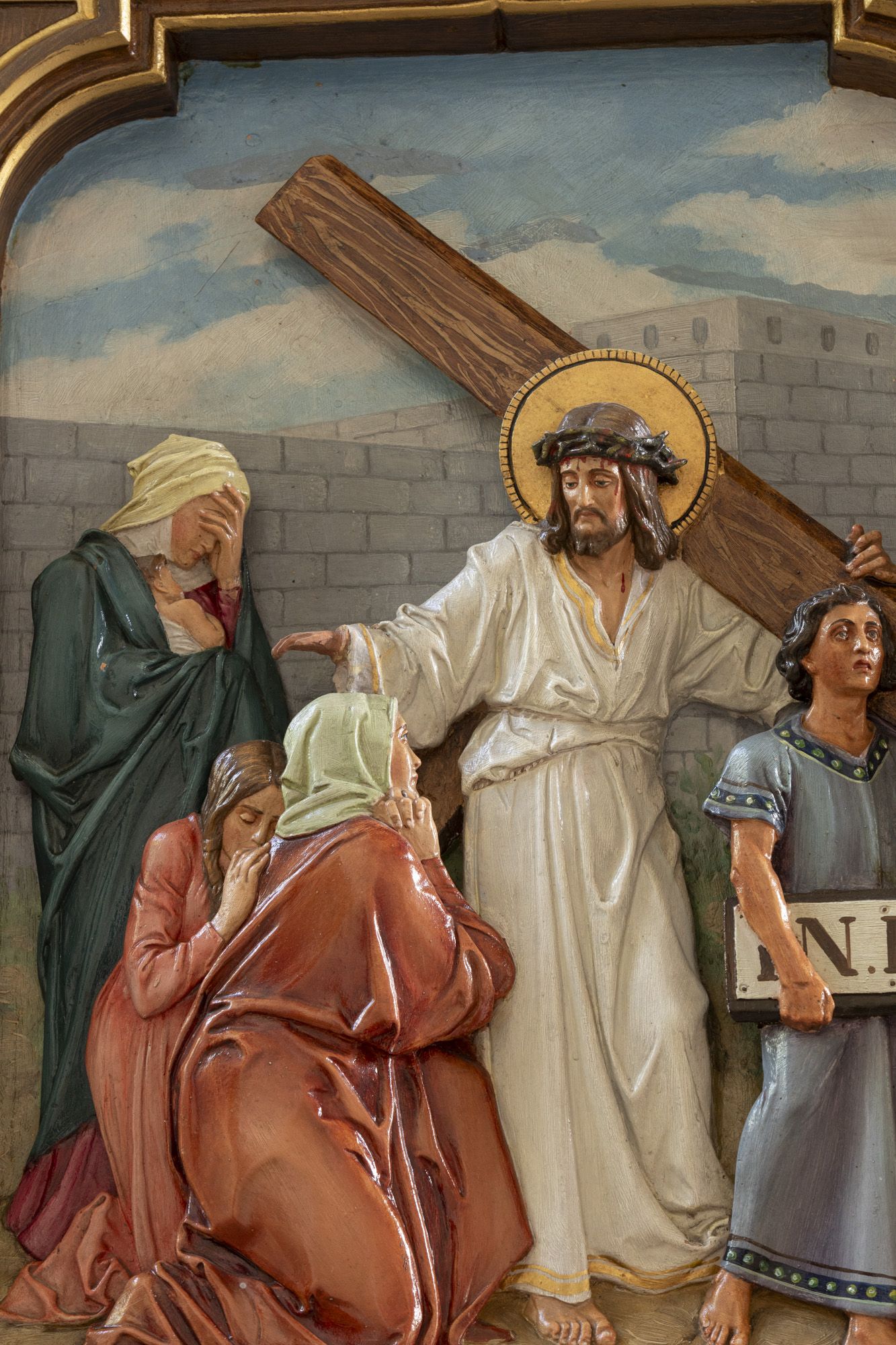 Stacja VIII Męki Pańskiej. Jezus Chrystus pociesza niewiasty jerozolimskie. 