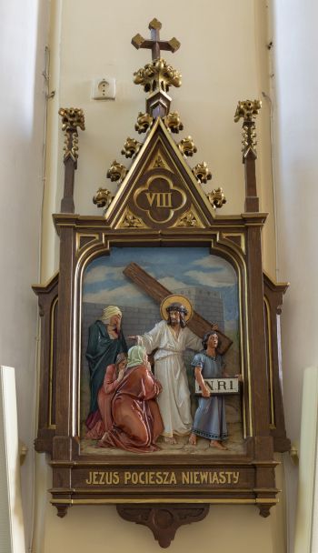 Stacja VIII Męki Pańskiej. Jezus Chrystus pociesza niewiasty jerozolimskie.