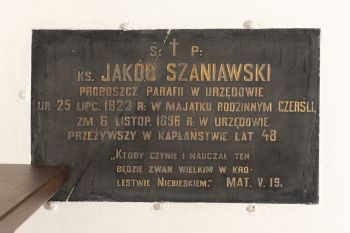 Epitafium ks. Jakuba Szaniawskiego zm. 1896 r.