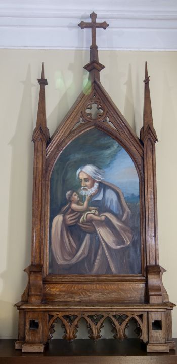 Feretron z obrazem dwustronnym św. Józefa i św. Izydora