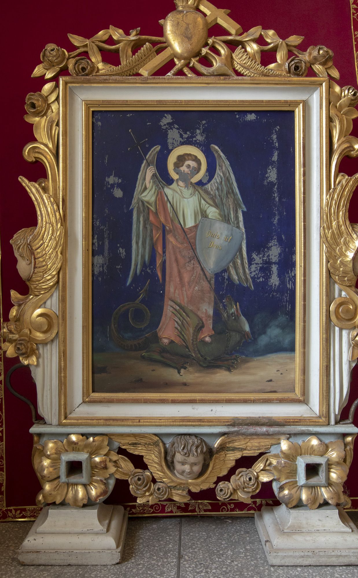 Feretron z obrazami: Michała Archanioła i b. Assunty