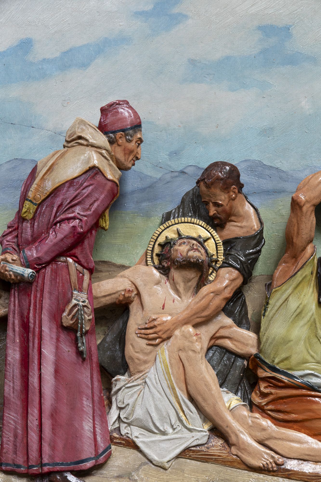 Stacja XI Męki Pańskiej. Jezus Chrystus przybity do krzyża. 