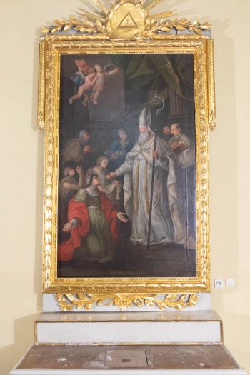 Obraz św. Mikołaja w ołtarzu bocznym