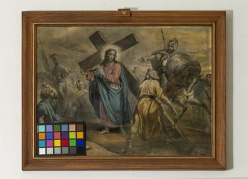 Stacja drogi krzyżowej – Szymon Cyrenejczyk pomaga nieść krzyż