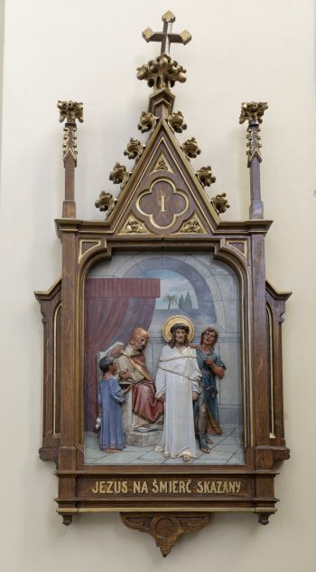 Stacja I Męki Pańskiej. Pan Jezus skazany na śmierć.